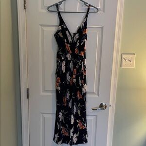 Kaileigh Navy Floral Midi Jumpsuit